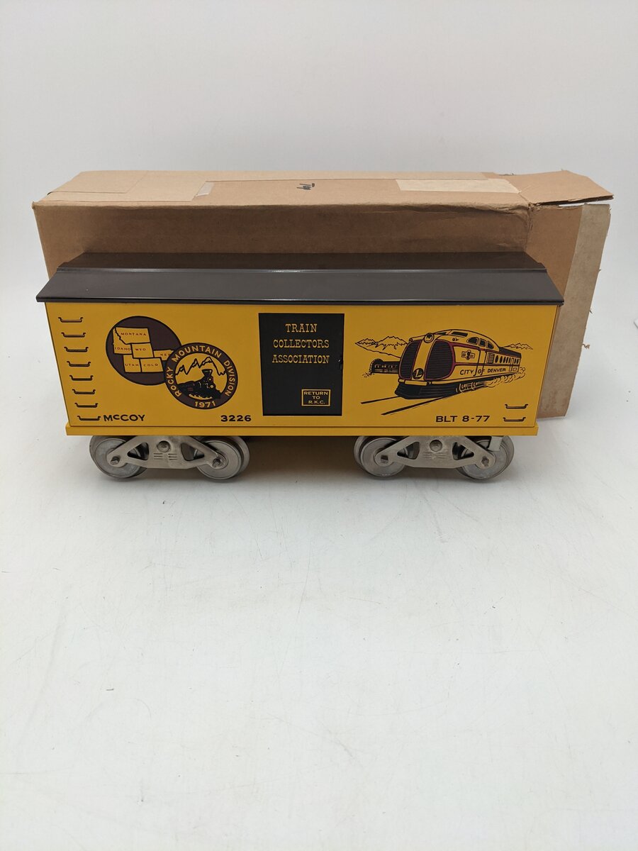 McCoy 3226 Standard Gauge Rocky Mountain Division Boxcar EX/Box