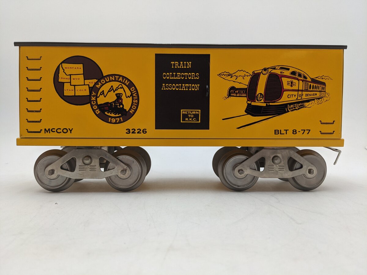 McCoy 3226 Standard Gauge Rocky Mountain Division Boxcar EX/Box