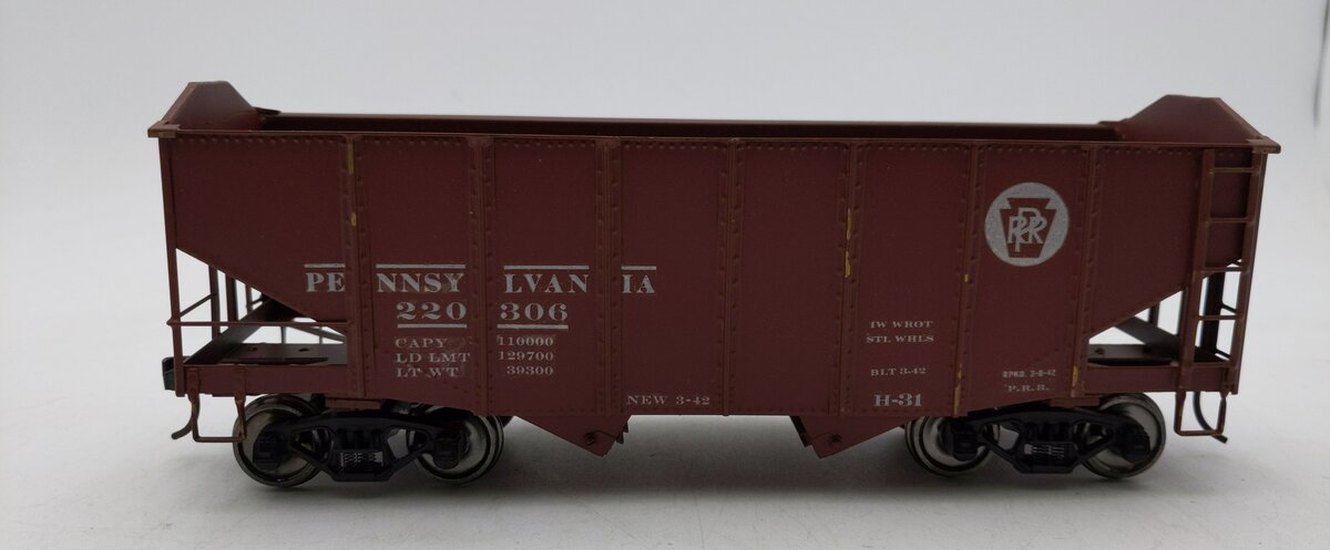 O Gauge Brass Pennsylvania Uncovered Hopper 220306  Custom Painted - 2 Rail