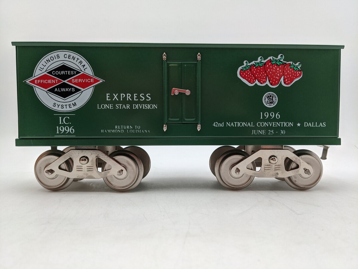 McCoy 1996 Standard Gauge Illinois Central TCA/Dallas Strawberry Boxcar #1996 EX/Box