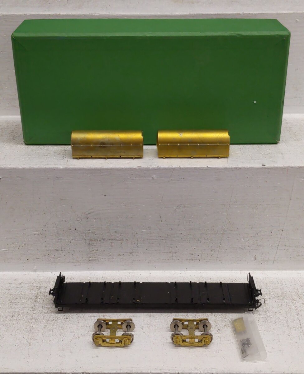 Overland OMI-3158 HO BRASS Renken's Milk & Cream National Car Flatcar w/2 Cont. VG/Box