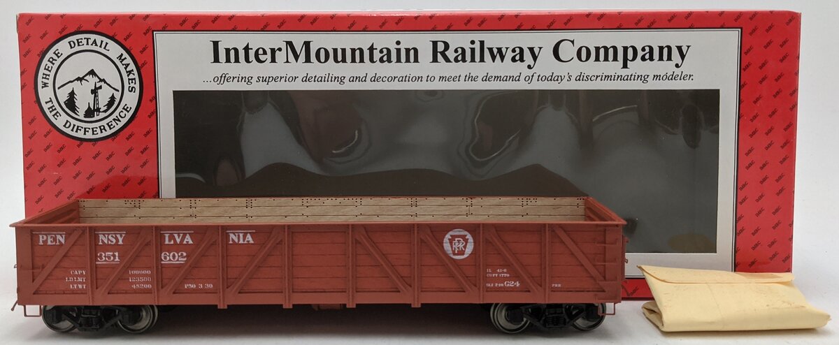 InterMountain 26608S-06 O PRR Composite Drop Bottom Gondola #351602 (2-Rail) LN/Box