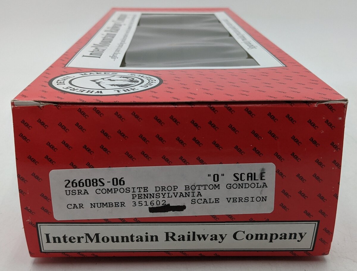 InterMountain 26608S-06 O PRR Composite Drop Bottom Gondola #351602 (2-Rail) LN/Box