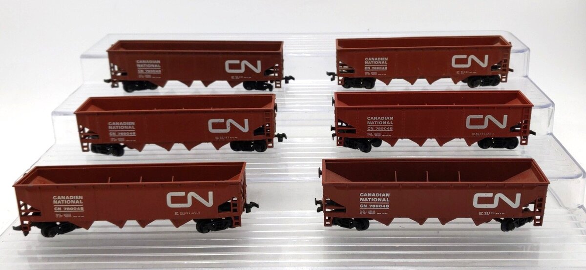 Bachmann HO Scale Assorted Canadian National 4-Bay Hopper Cars [6] VG