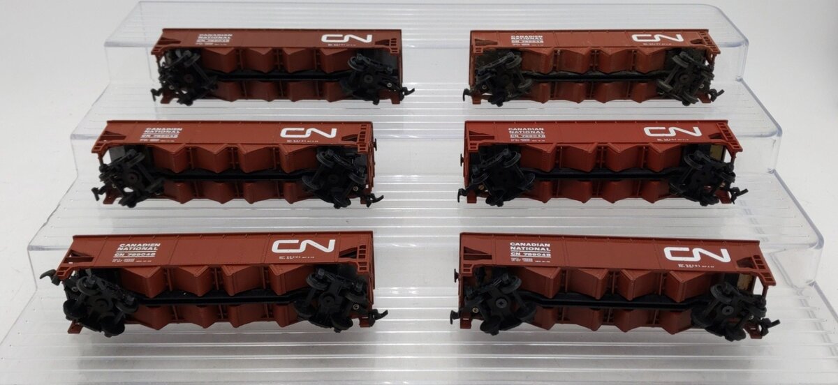Bachmann HO Scale Assorted Canadian National 4-Bay Hopper Cars [6] VG
