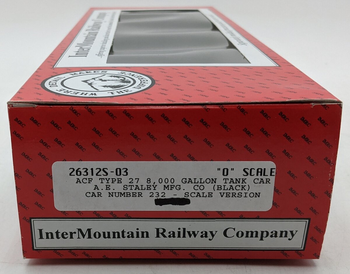 InterMountain 26312S-03 O AESX ACF Type 27 8,000 Gallon Tank Car #232 (2-Rail) LN/Box