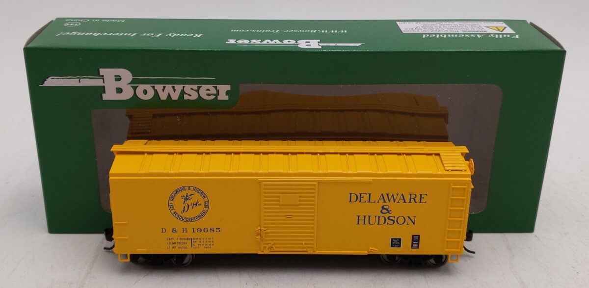 Bowser 42847 HO Delaware and Hudson 40' Steel Side Box Car Ready-To-Run #19685