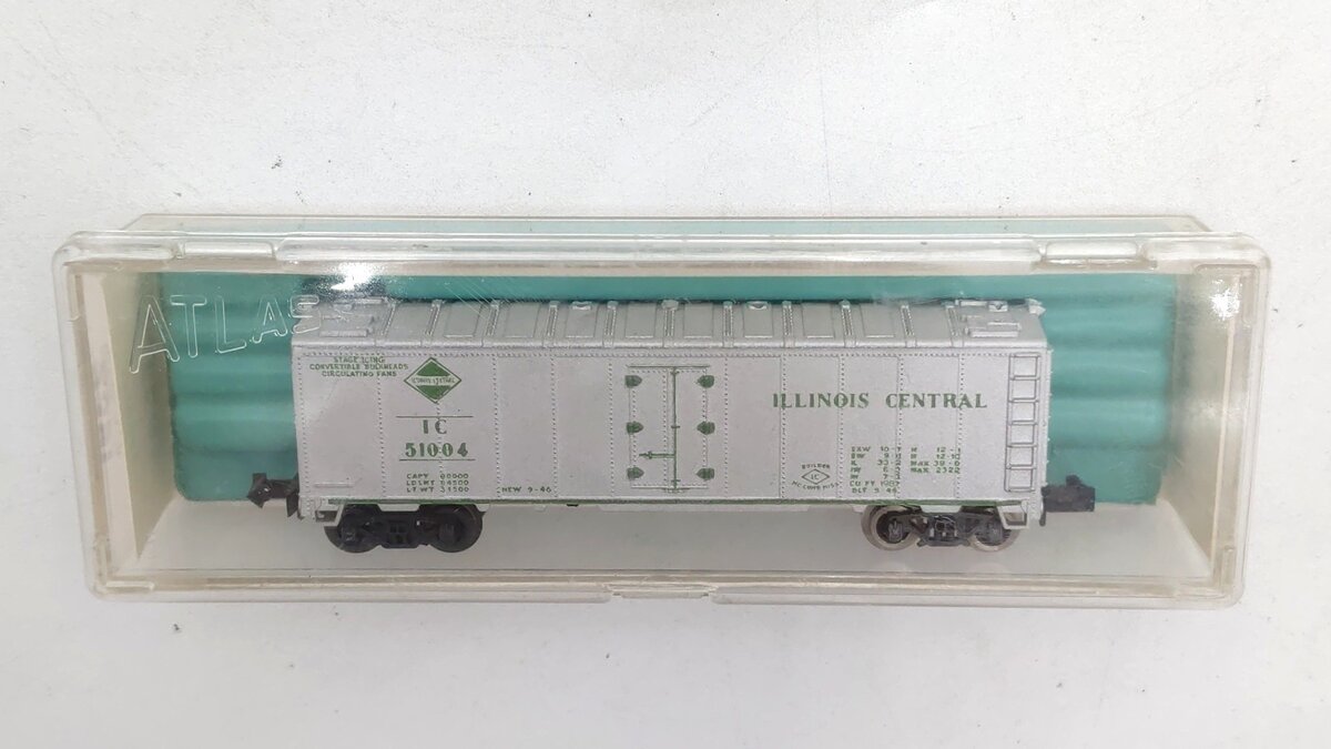 Atlas 2391 N Scale Illinois Central Box Car #51004 LN/Box
