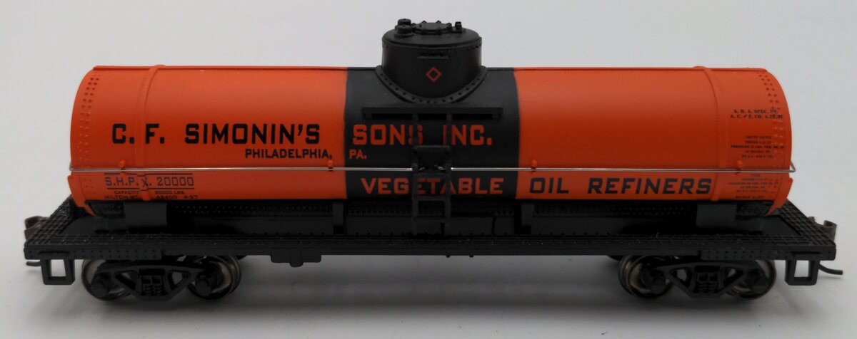 Bachmann 17803 HO C.F. Simonin's Sons, Inc. 40' Single-Dome Tank Car #20000 EX
