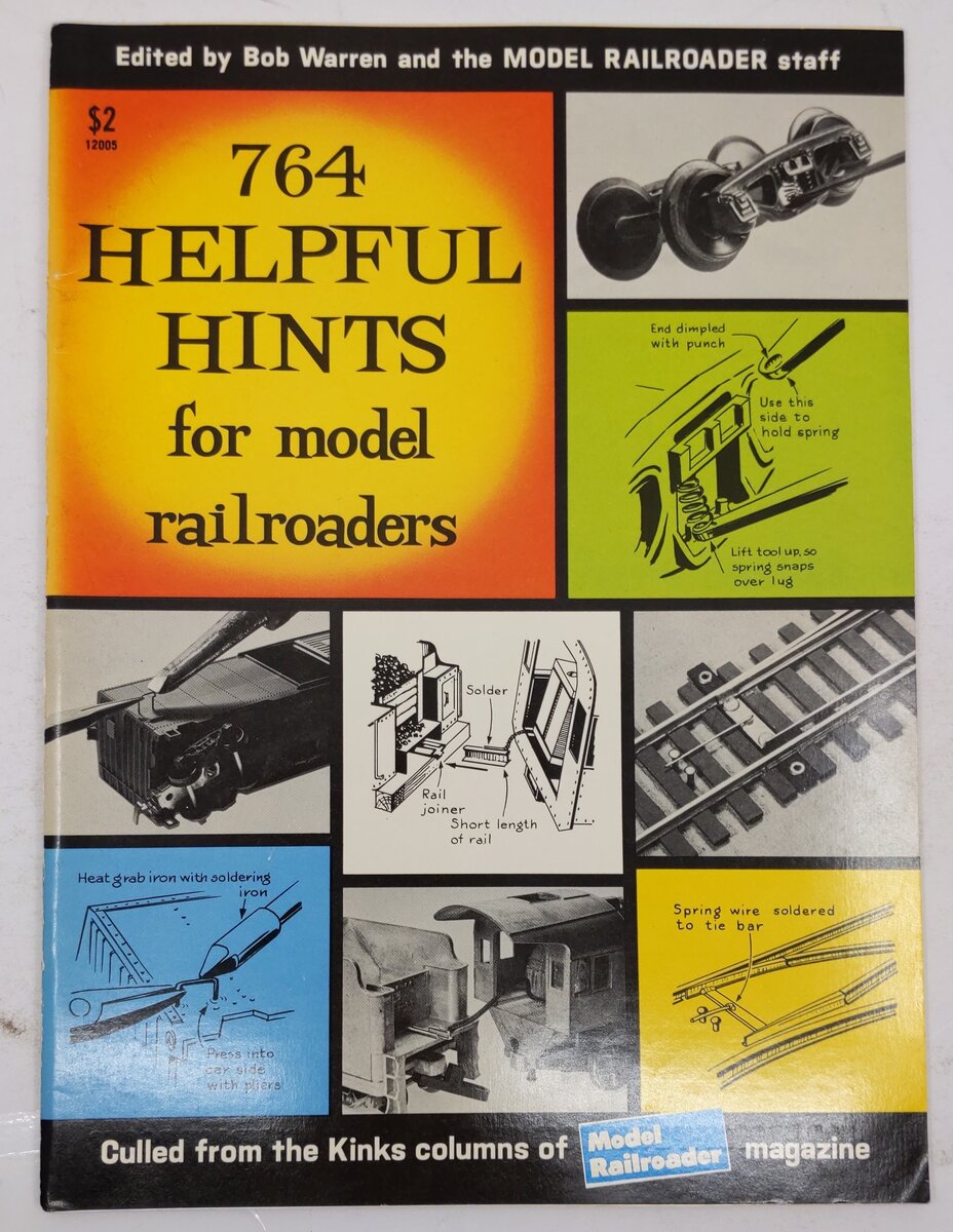 764 Helpful Hints for Model Railroaders Paperback Book By Bob Warren VG
