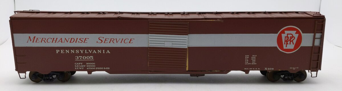 O Scale Brass Custom Painted Pennsylvania Boxcar #37005 - 2 Rail VG
