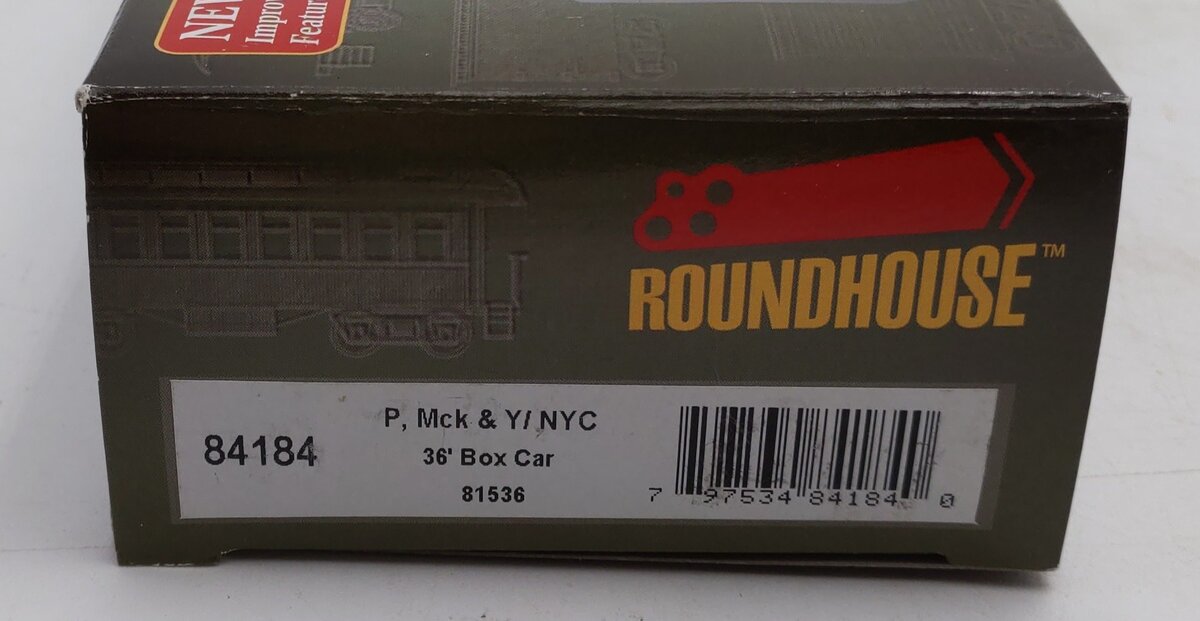 Roundhouse 84184 HO Scle P, MCK & Y/NYC Boxcar #81536 LN/Box