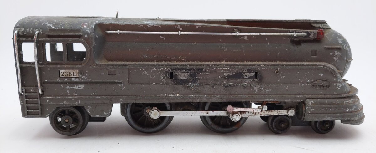 Lionel 238E VIntage O Prewar PRR Gray Torpedo Streamlined Steam Locomotive