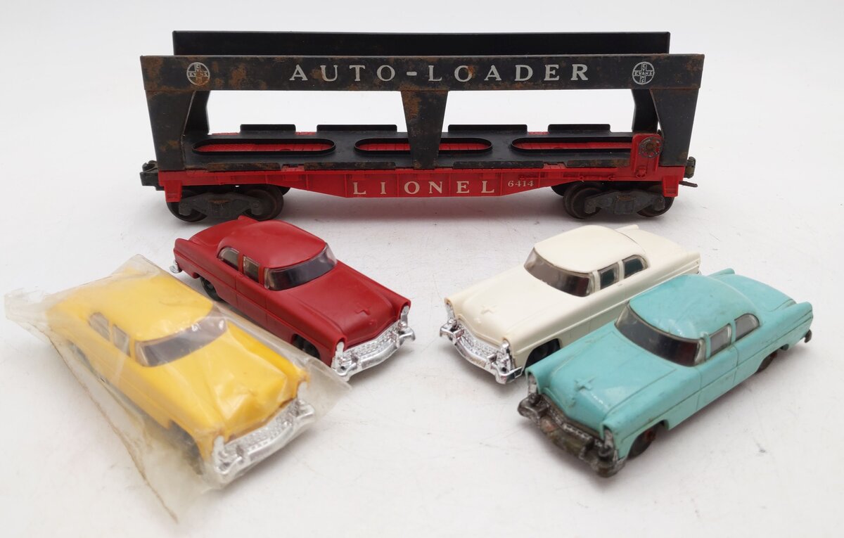 Lionel 6414 Vintage O Gauge Postwar Evans Autoloader with 4 Automobiles