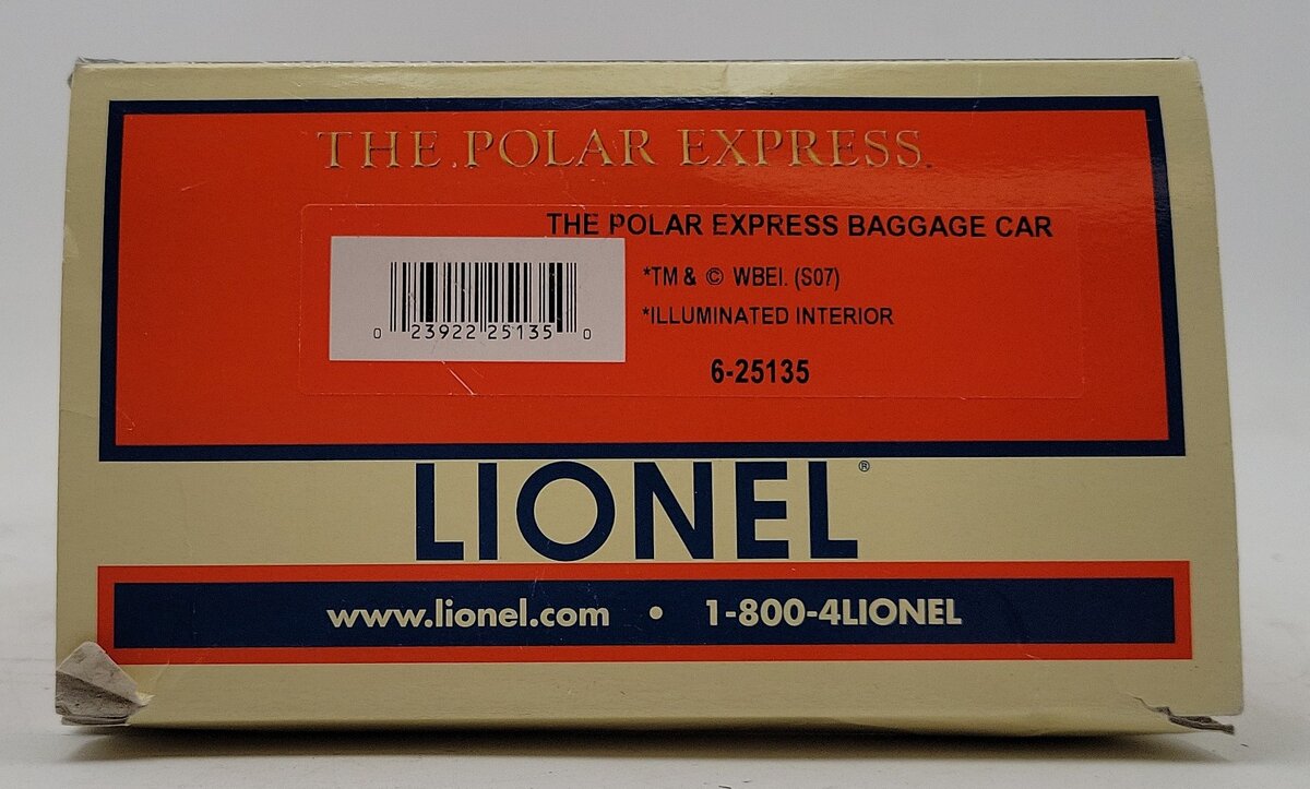Lionel 6-25135 O Gauge The Polar Express Baggage Car Add-On EX/Box
