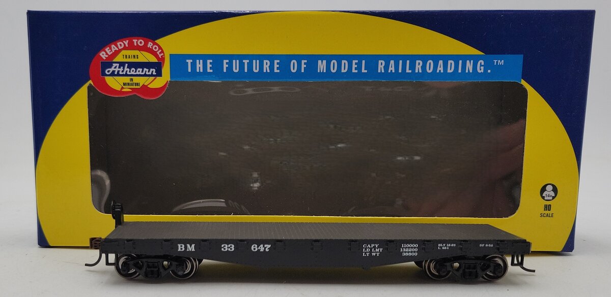 Athearn 97726 HO Scale Boston & Maine 40' Flat Car #33647