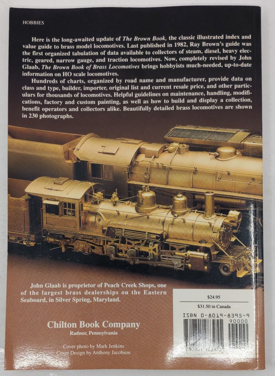 The Brown Book Of Brass Locomotives Third Edition Paperback Book By John Glaab VG