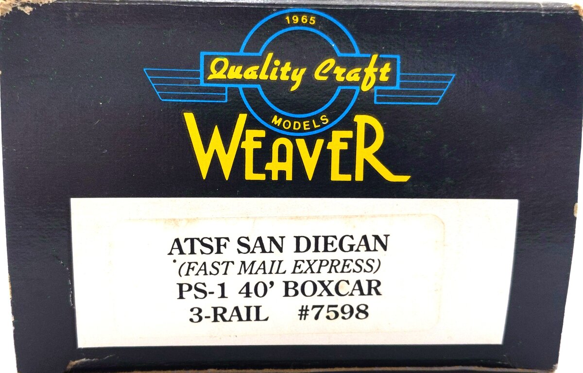 Weaver 7598 O Gauge ATSF San Diego PS-1 40' Boxcar #7598 (3Rail) VG/Box
