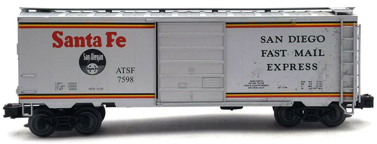 Weaver 7598 O Gauge ATSF San Diego PS-1 40' Boxcar #7598 (3Rail) VG/Box