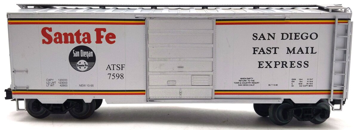 Weaver 7598 O Gauge ATSF San Diego PS-1 40' Boxcar #7598 (3Rail) VG/Box