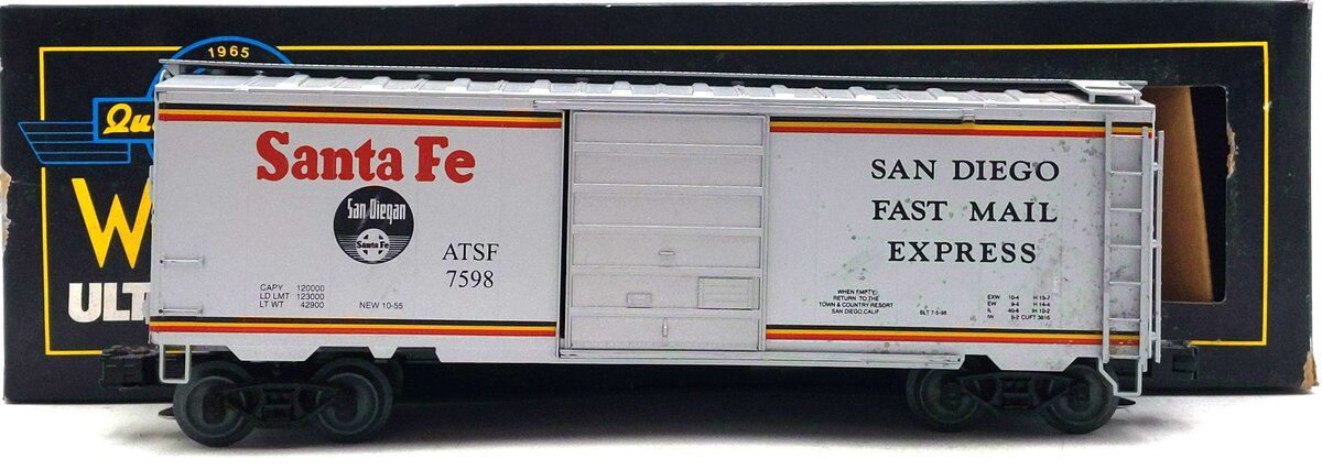 Weaver 7598 O Gauge ATSF San Diego PS-1 40' Boxcar #7598 (3Rail) VG/Box