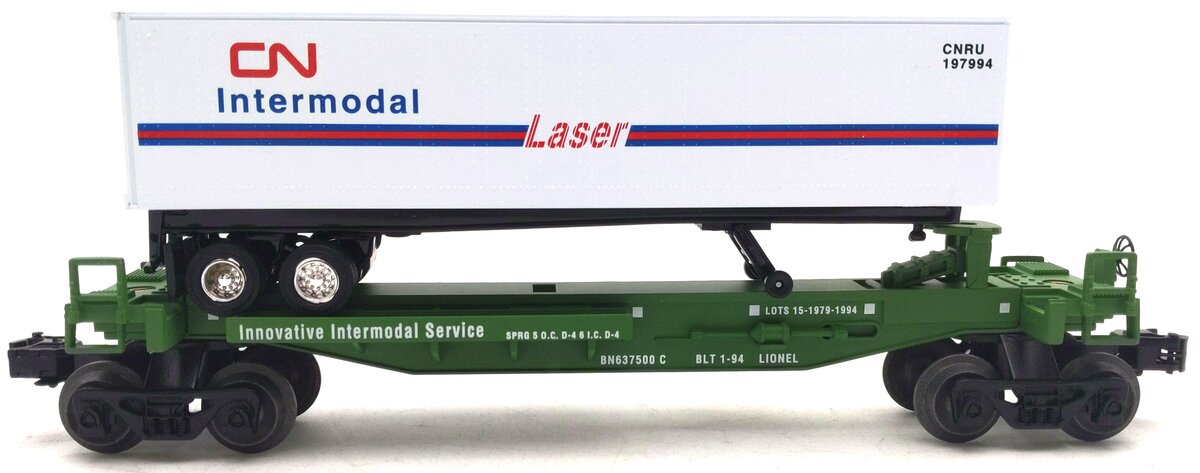Lionel 6-52042 O BN TTUX Flatcar with Trailer EX/Box