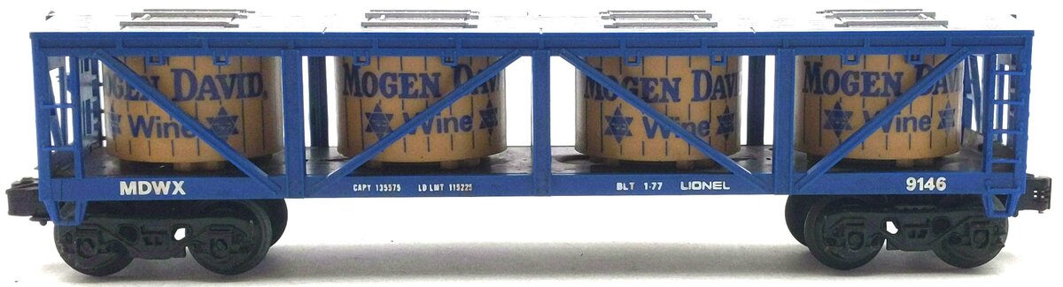 Lionel 6-9146 O Gauge Mogen David Wine Car VG/Box