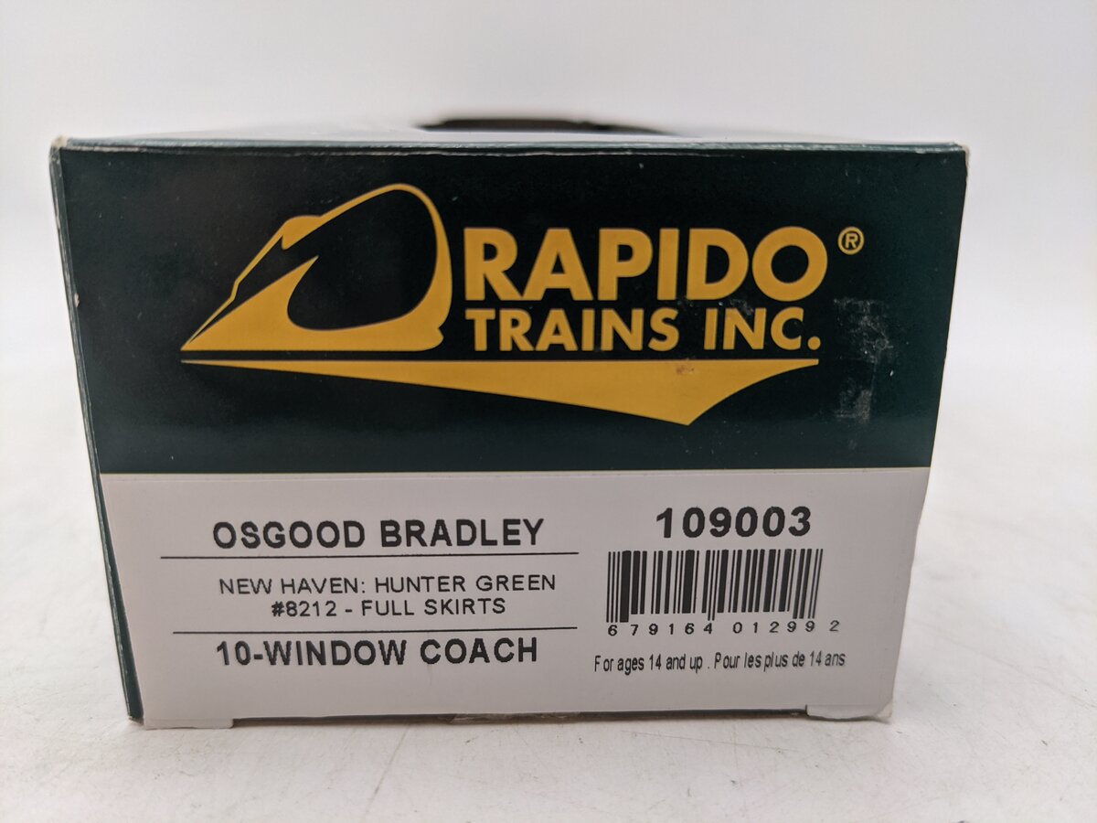 Rapido Trains 109003 HO New Haven 10-Window Coach #8212 EX/Box