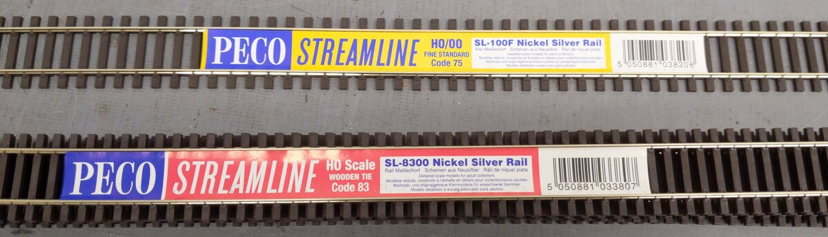 Peco 8300/100F HO Assorted Nickel-Silver 36" Straight Flex-Track Sections [7] LN