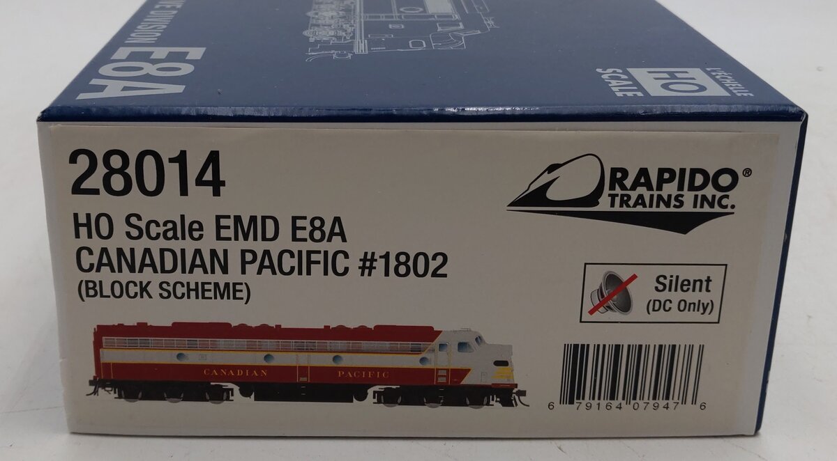 Rapido Trains 28014 HO CP Block Scheme EMD E8A Diesel Locomotive DC #1802