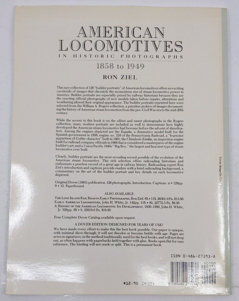 American Locomotives In Historic Photographs 1858 To 1949 Paperback Book VG