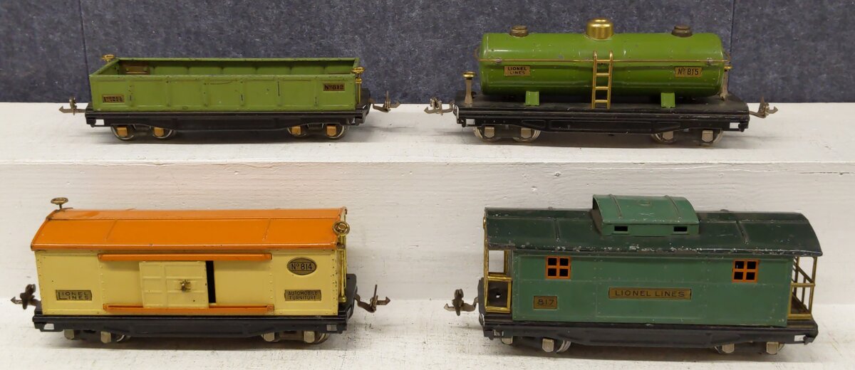 Lionel Vintage O Gauge Freight Cars #817,815,814,812 [4] VG
