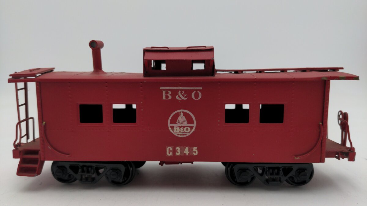 O Scale 2 Rail BRASS CUSTOM Baltimore & Ohio Caboose #C-345 EX