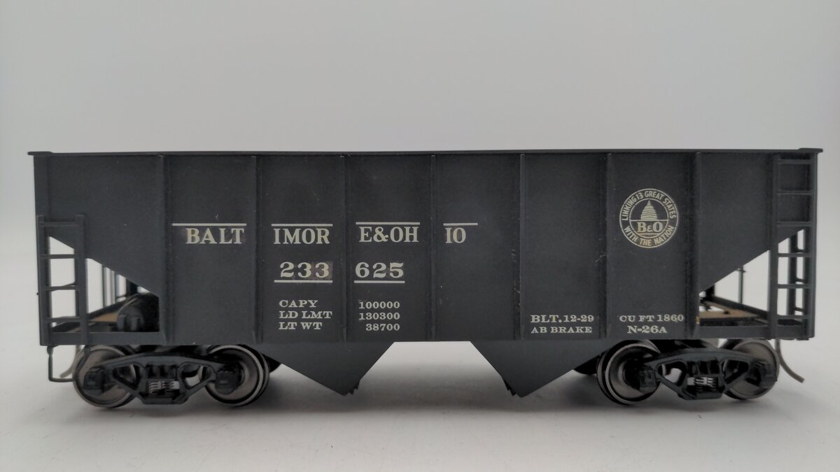 O Scale 2 Rail CUSTOM BRASS Baltimore & Ohio Hopper Car #233625 EX