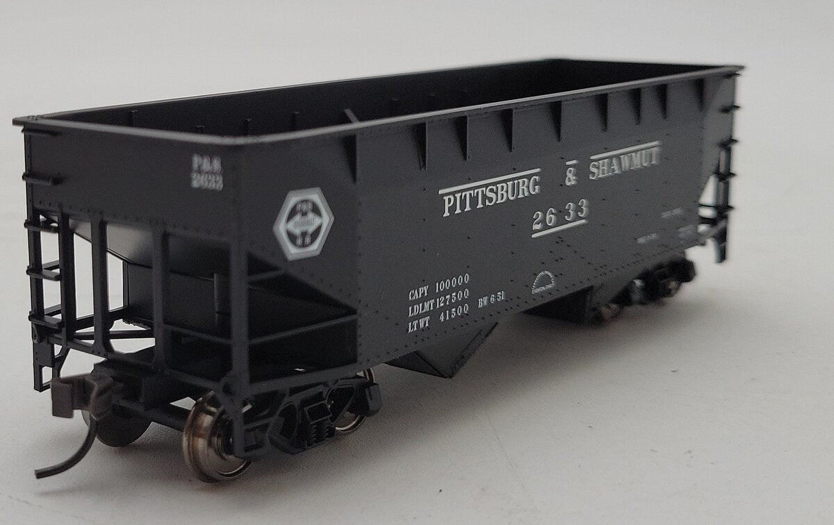 Atlas 1886-1 HO Scale Pittsburg & Shawmut Offset Side Hopper w/Flat End #2633 LN/Box