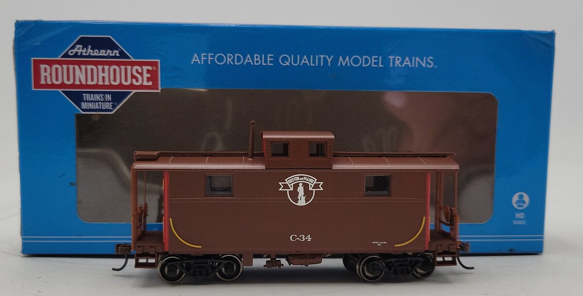 Roundhouse 74260 HO Boston & Maine RTR Eastern 2-Window Caboose #C-34
