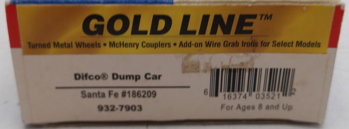 Walthers 932-7903 HO Santa Fe Difco Dump Car #186209 LN/Box