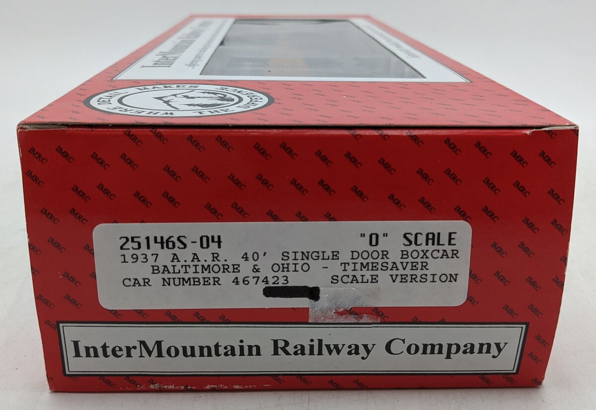 InterMountain 25146S-04 O B&O 1937 AAR 40' Single Door Boxcar #467423 (2-Rail) NIB
