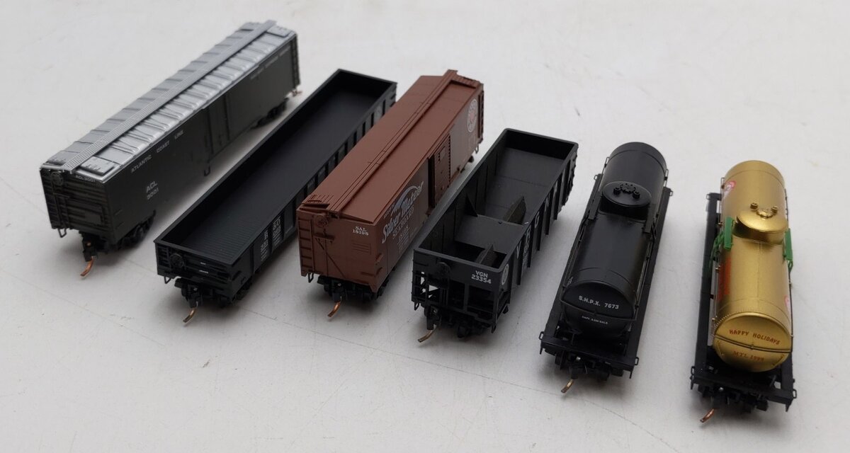 Micro-Trains N Scale Freight Cars #1999,3001,7673,23354,18198,351065 [6] EX/Box