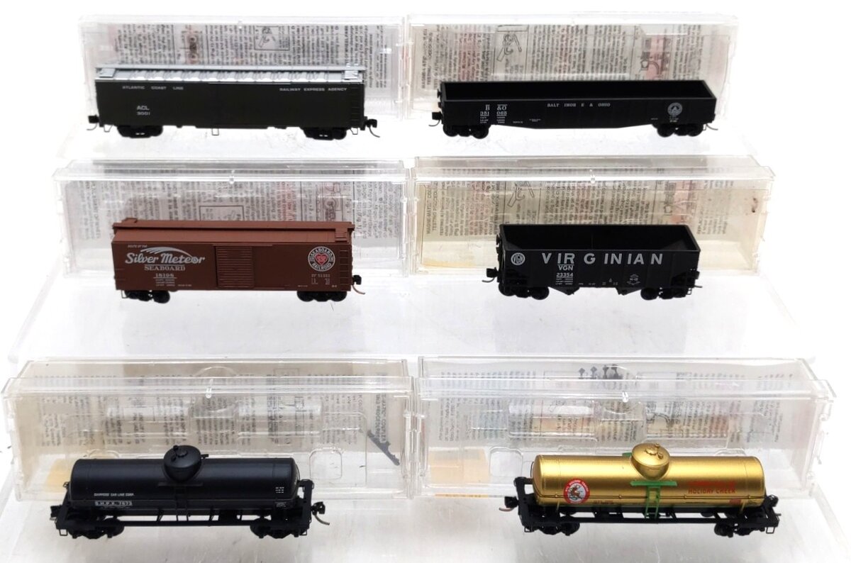 Micro-Trains N Scale Freight Cars #1999,3001,7673,23354,18198,351065 [6] EX/Box