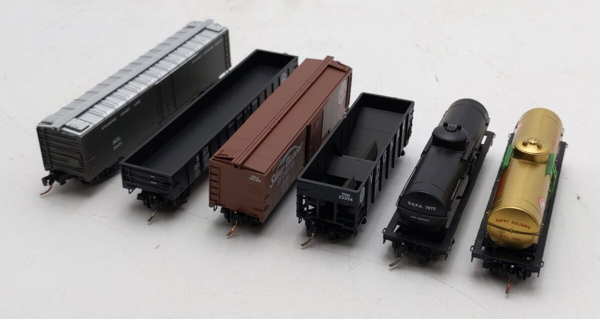 Micro-Trains N Scale Freight Cars #1999,3001,7673,23354,18198,351065 [6] EX/Box