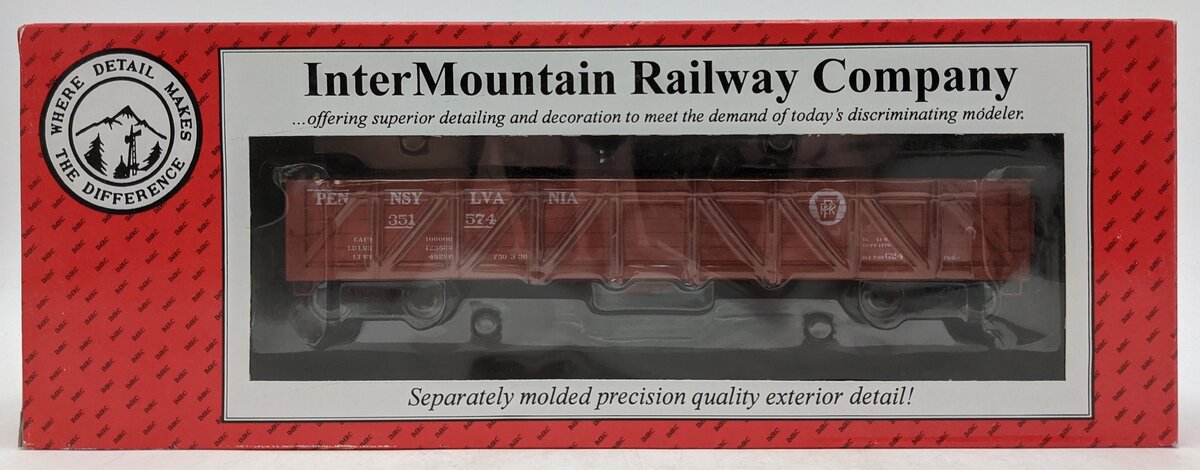 InterMountain 26608S-04 O PRR Composite Drop Bottom Gondola #351574 (2-Rail) NIB
