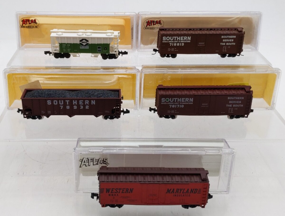 Atlas N Scale Assorted Freight Cars #78932,718819,781710,41011,7 [5] EX/Box