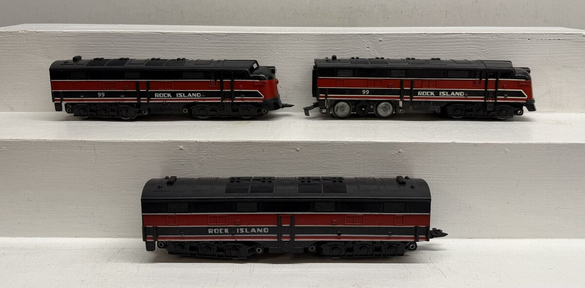 Marx 99 Vintage O Rock Island ABA Diesel Locomotive Set VG