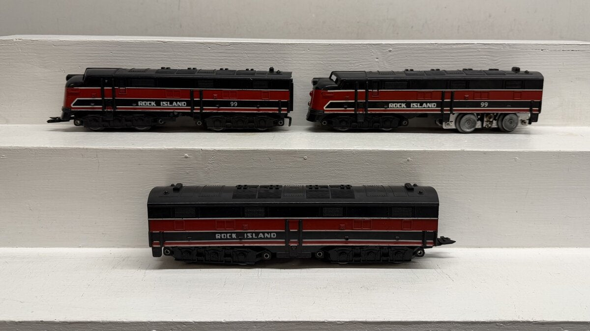 Marx 99 Vintage O Rock Island ABA Diesel Locomotive Set VG