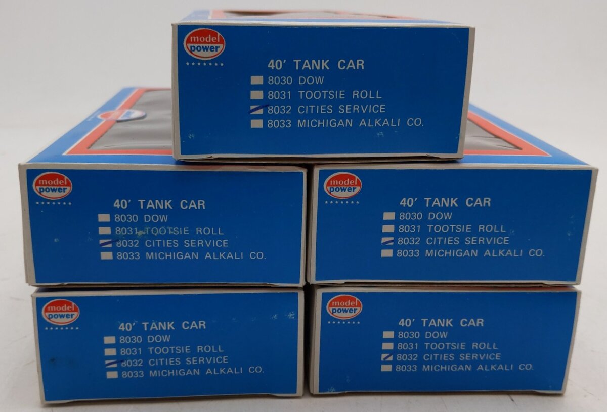 Model Power 8032 HO Cities Service 40' Tank Car (5) LN/Box