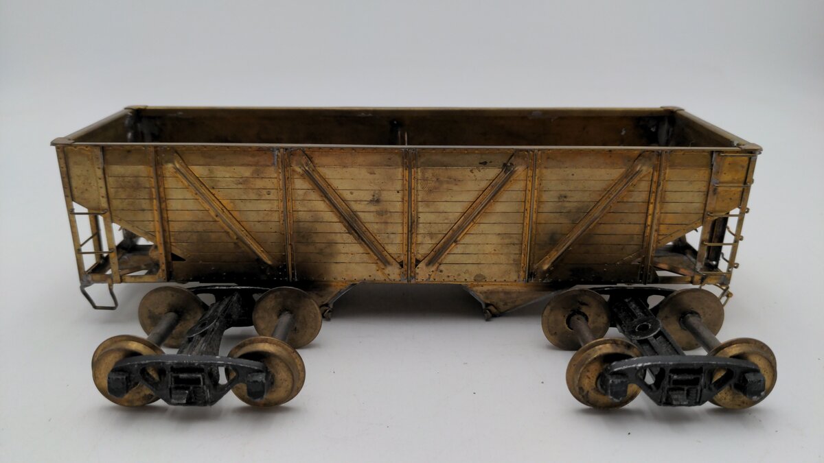 O Scale 2 Rail BRASS Undecorated Hopper Car EX