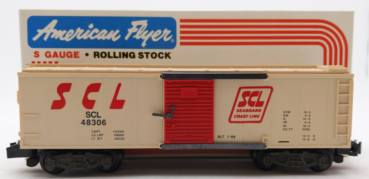 American Flyer 6-48306 S Gauge Seaboard Coastline Boxcar #48306 LN/Box