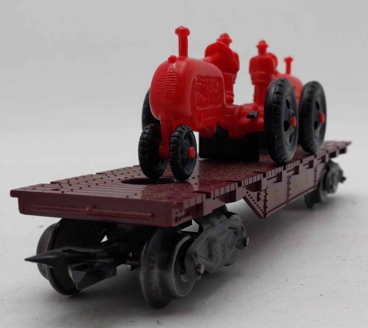 Marx 4528 Vintage O Erie Flatcar with Tractors EX