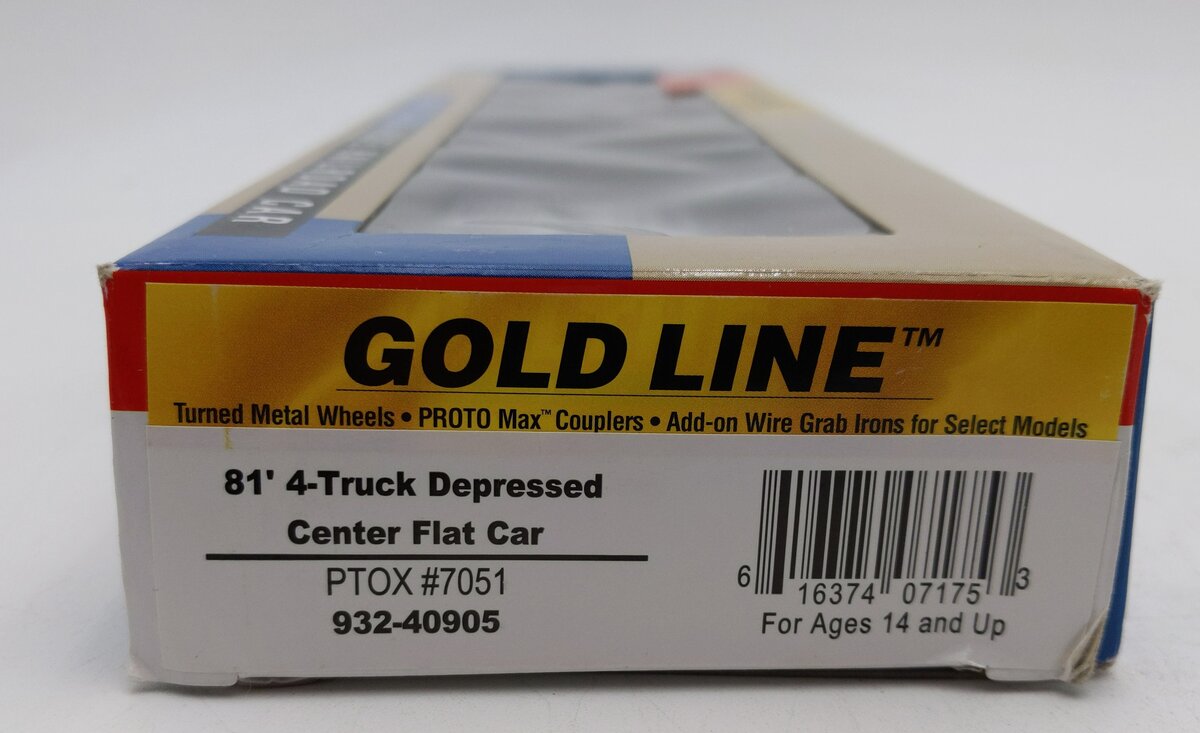 Walthers 932-40905 HO PTOX 81' 4-Truck Depressed Center Flatcar #7051 MT/Box